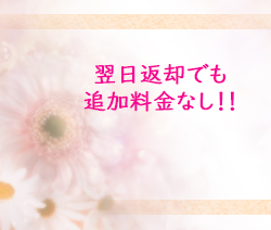 翌日返却でも追加料金無し